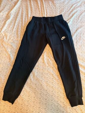 Nike Black Kids Sweatpants with White Logo